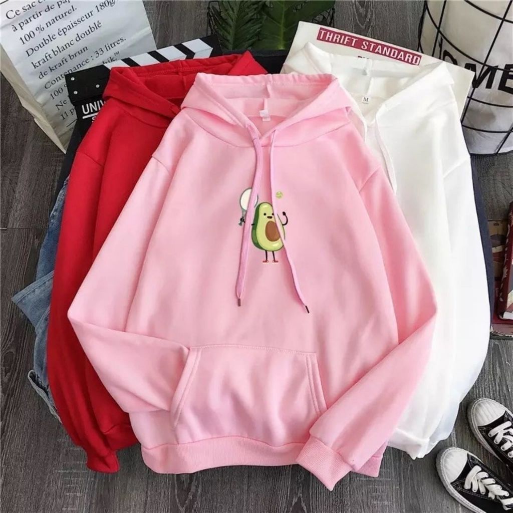 ÁO KHOÁC HOODIE NỈ UNISEX IN TRÁI BƠ ÁO FORM RỘNG NAM NỮ NHIỀU MÀU