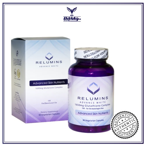 Relumins Advance White 1650mg Glutathione Complex 90v của Mỹ