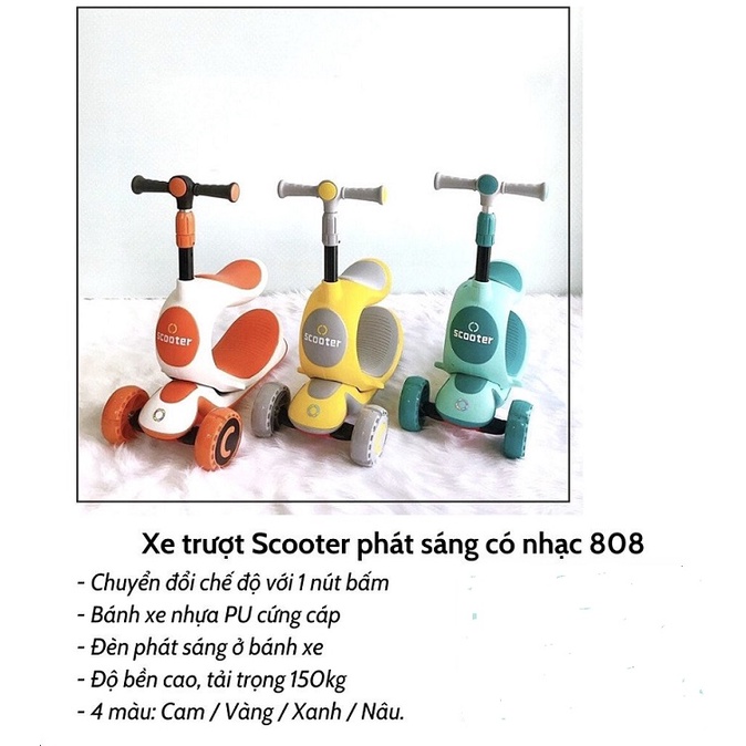 Xe đa năng trượt Scooter - Chòi chân - Bập bênh cho bé Flower Baby 808