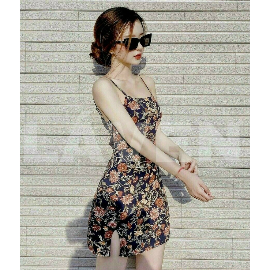 Đầm 2 Dây Body Quyến Rũ Thiết Kế Họa Tiết Hoa Lá Sắc Nét Sang Chảnh Thời Trang Váy Nữ Xm Minh Phúc