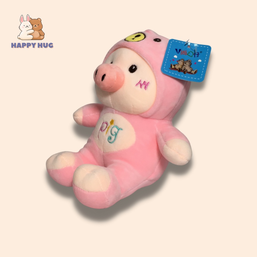 Gấu bông lợn cosplay gấu siêu dễ thương size 24 cm, thú nhồi bông gòn cao cấp - Happy Hug