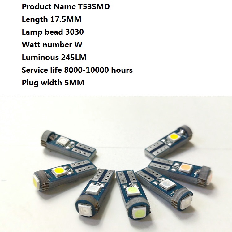 Bóng đèn led T5 W1.2W 27 74 86 206 3smd 3030 tiện dụng dành cho xe hơi