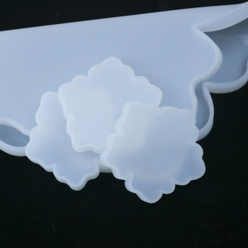 Khuôn Silicone Làm Đế Lót Ly Hình Bông Hoa Bằng Nhựa Epoxy Độc Đáo DIY