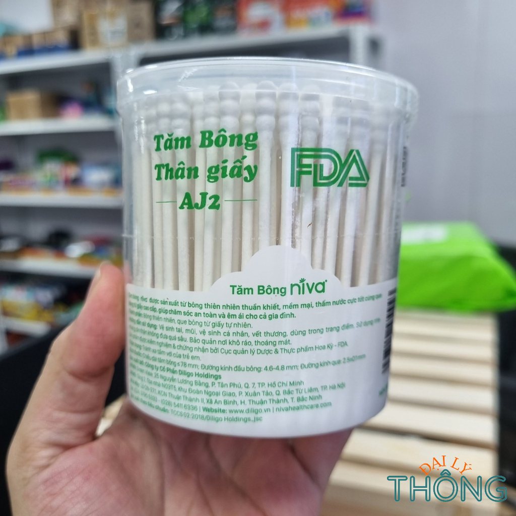 Tăm bông ngoái tai thân giấy LIPZO Niva Cotton Buds AJ2