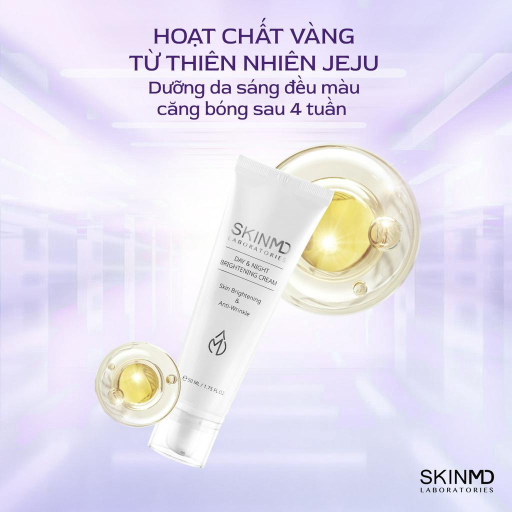 Bộ đôi xóa mờ nám mảng, phục hồi hàng rào bảo vệ da và dưỡng da trắng sáng Skinmd Serum và Cream Brightening