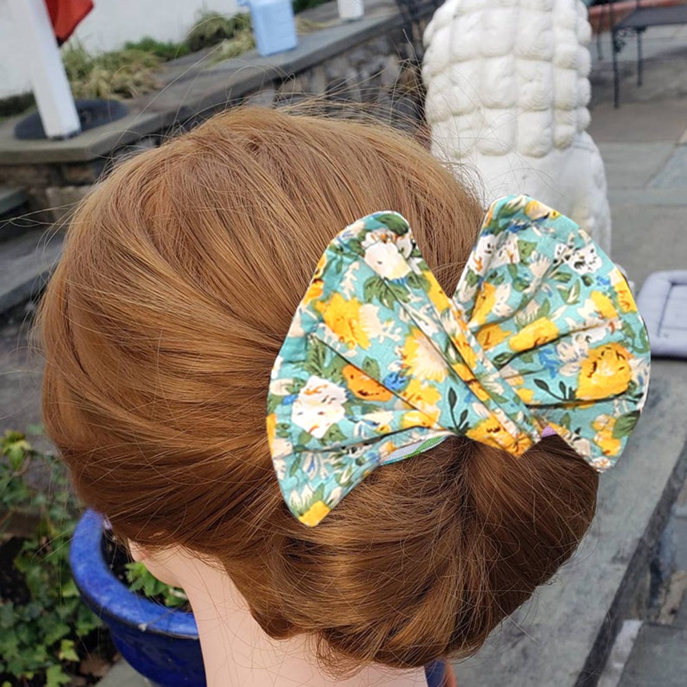 🌸EUTUS🌸 1 PC Widely Use Deft Bun Easy to Carry Fix Hair In Seconds Hair Bun Maker Women's Fashion Pure Cotton Material for Thick Heavy Curly Thin Hair Roll and Bun Leopard Flowers Magic Hair Band