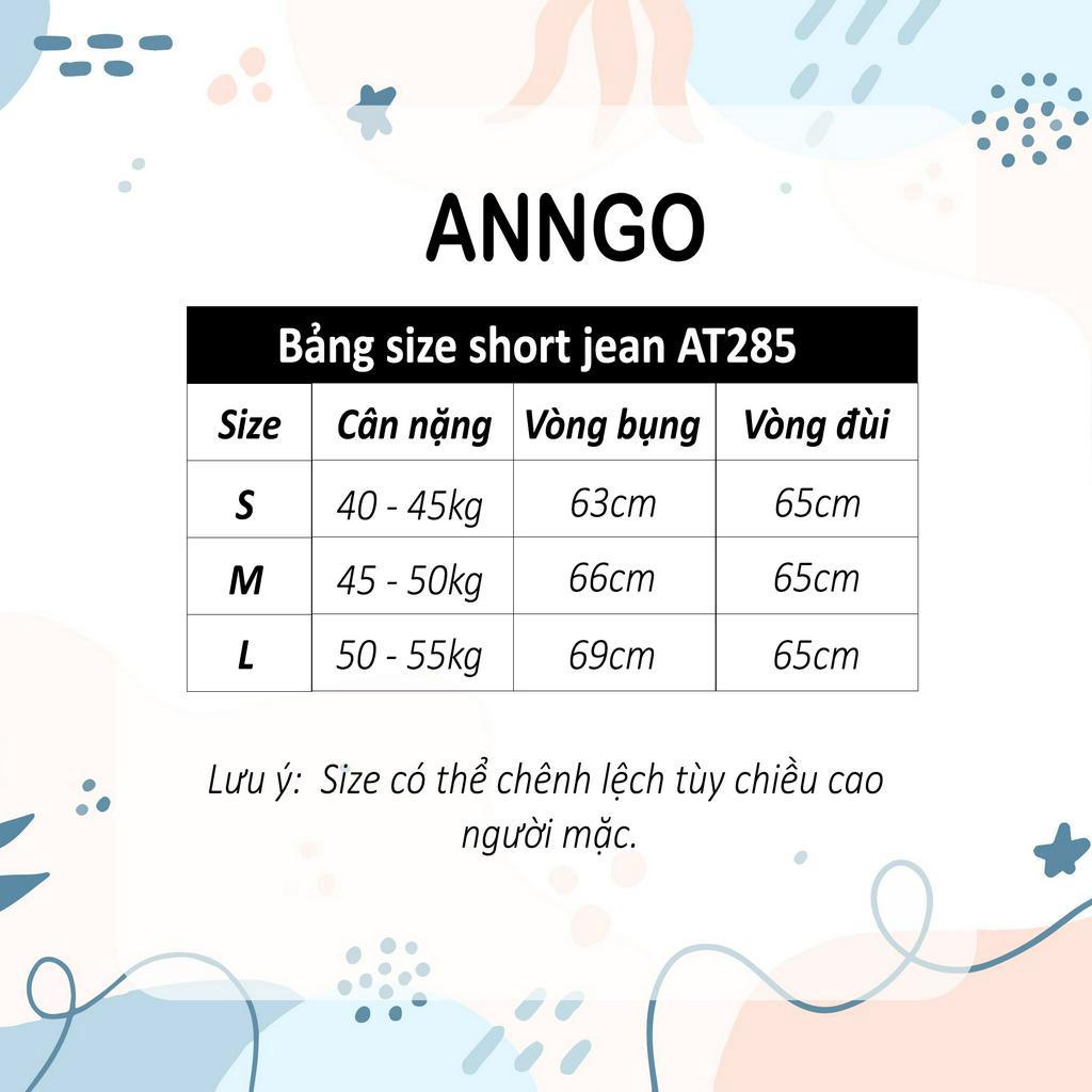 Quần short jean nữ lưng cao, rách thời trang phù hợp đi chơi ANNGO - AT285