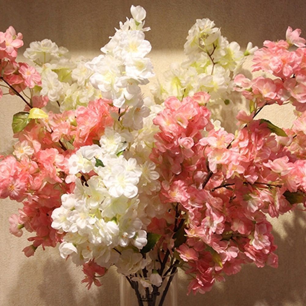 1 Bó 4 Nhánh Hoa Anh Đào Giả Bằng Lụa Trang Trí Nhà Cửa / Tiệc Cưới