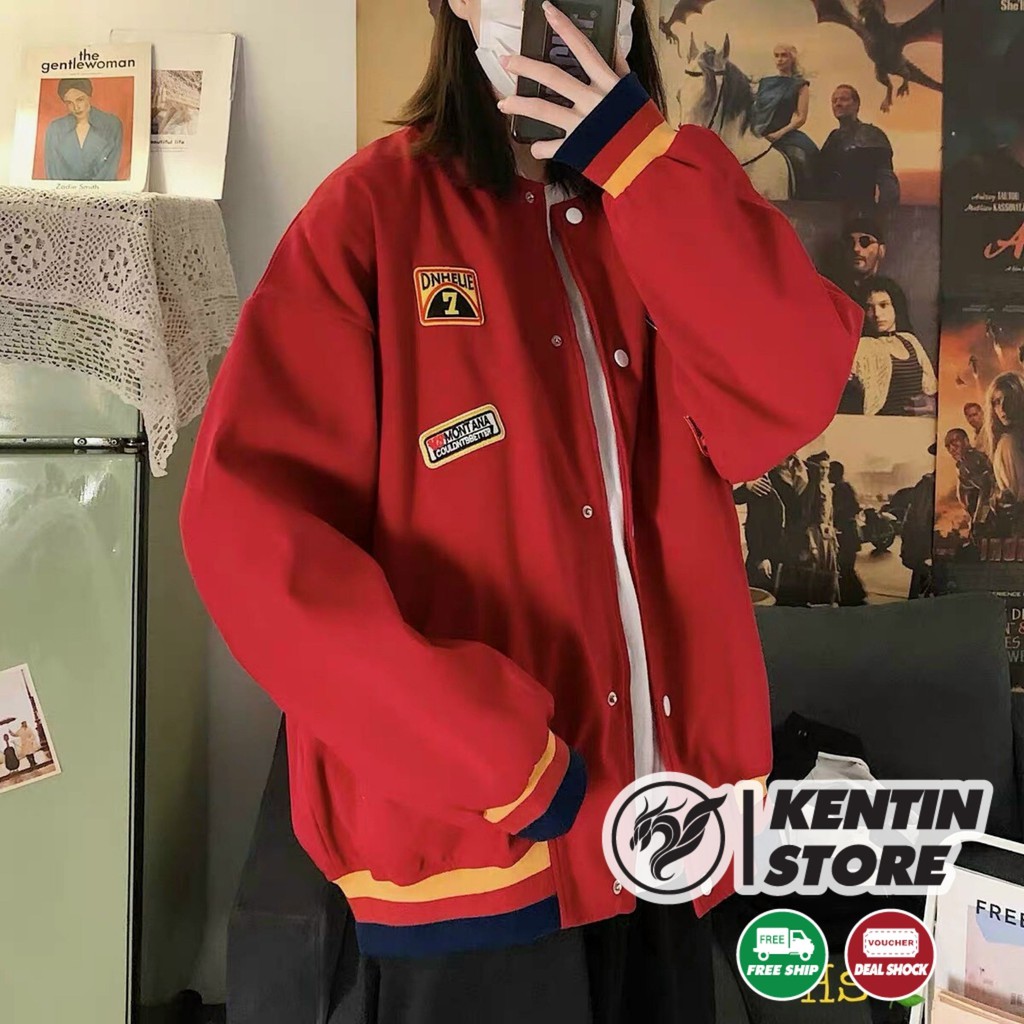 Áo khoác nỉ khoá nút Cotton Boomber cao cấp form Unisex cho nam nữ và cặp đôi có 2 lớp trần bông dày mịn siêu cá tính | BigBuy360 - bigbuy360.vn