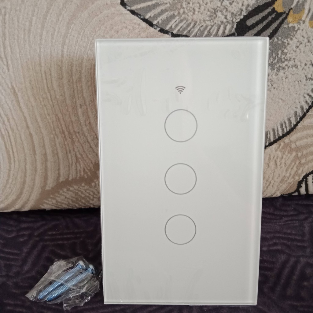 Công Tắc Cảm Ứng 3 Nút Cao Cấp điều khiển từ xa qua Wifi + RF 433Mhz dùng app Tuya
