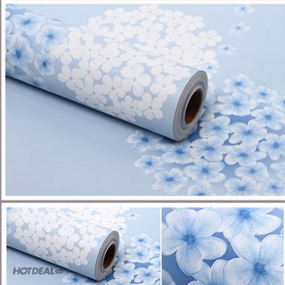 Giấy dán tường hoa tú cầu xanh cuộn 10M x 45cm