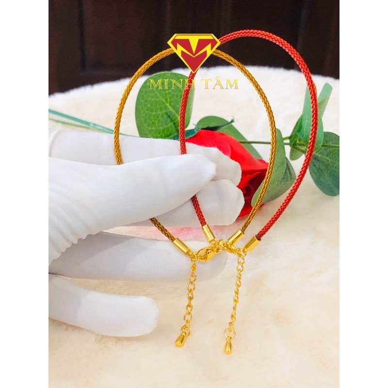 Vòng tay dây cước đeo charm khoá mạ vàng,Vòng dây cước xỏ charm khoá mạ vàng-Minh Tâm Jewelry