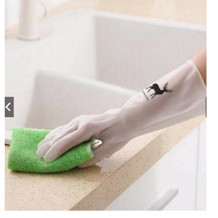 Bao Tay Rửa Chén Cao Su Hình Hươu Siêu Dai