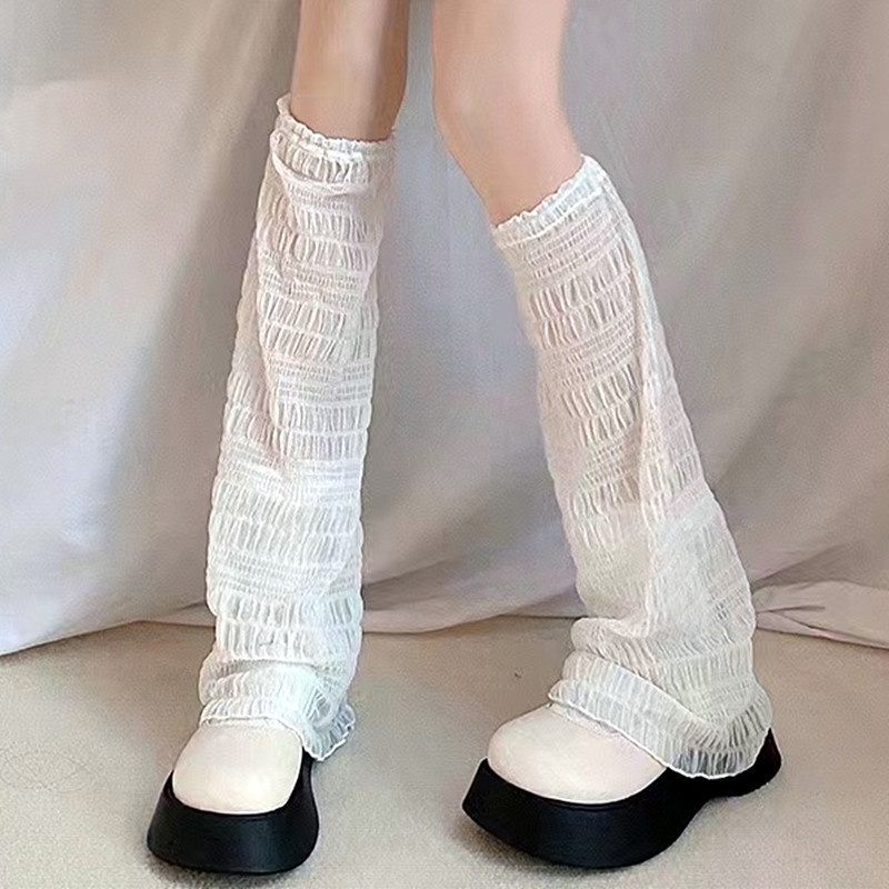 Summer Knee-length Socks Sunscreen Wide-leg Stockings Women's Leggings Black Japanese Jk Plays Harajuku Thin Women's Socks