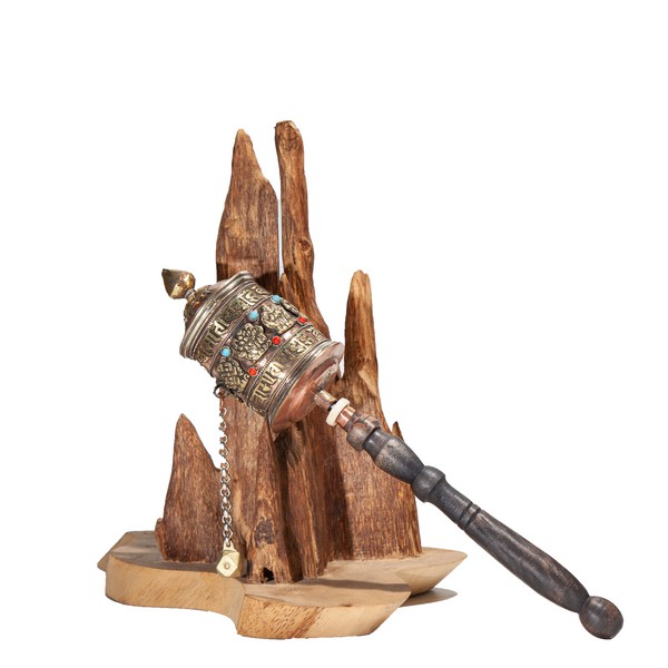 Kinh Luân 8 Món Cát Tường Quay Tay Nepal 24x6cm