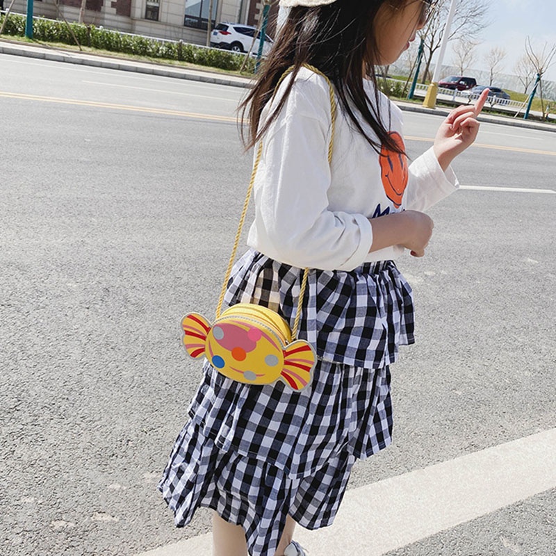 Túi Đeo Chéo Một Bên Vai Hình Viên Kẹo Kiểu Công Chúa Dễ Thương Dành Cho Bé Gái