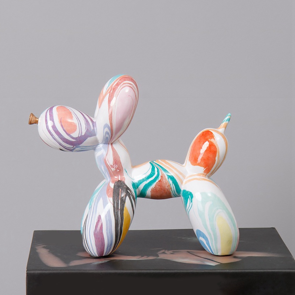 Tượng Cún Bong Bóng Bằng Nhựa Resin Trang Trí Phòng Khách Nghệ Thuật