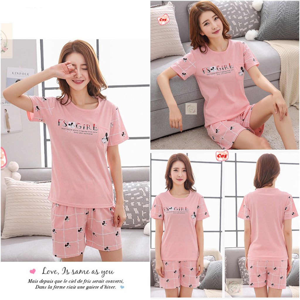 Bộ Ngủ Cộc Cotton Cao Cấp C1 | BigBuy360 - bigbuy360.vn