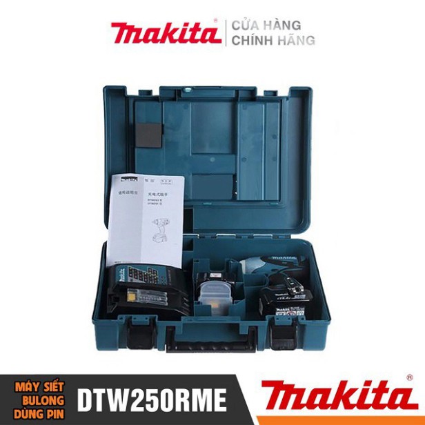 [Chính Hãng] Máy Siết Bu Lông Dùng Pin Makita DTW250RME (14.4V-4.0AH), Bảo Hành Tại Các TTBH Toàn Quốc