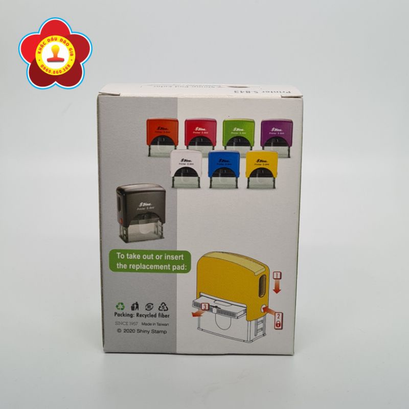 Khắc dấu theo yêu cầu Con dấu Shiny S843 KT 47*18mm. Dấu chức danh, Dấu tên Shop