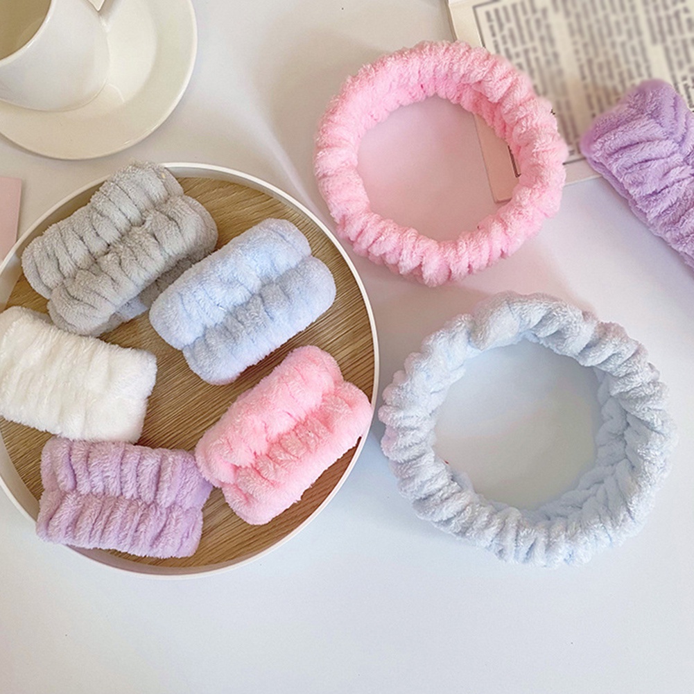 Băng Đô Cài Tóc Vải Lông Cừu San Hô Mềm Mại Giữ Ấm Dễ Thương Cho Bạn Gái