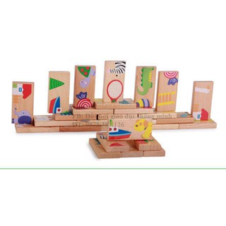 Đồ chơi domino gỗ xếp hình