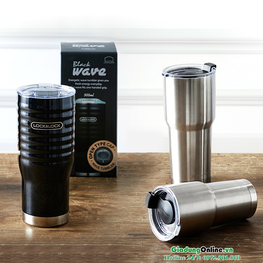 Ly Giữ Nhiệt Lock&Lock Wave Tumbler LHC4147BLK 500ml.