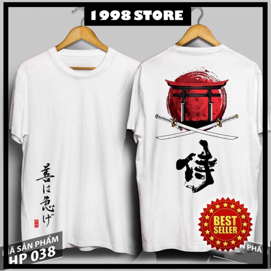 Áo Thun Chiến Binh Samurai Nhật Bản Cực Chất | Áo In Chữ Thư Pháp Nhật