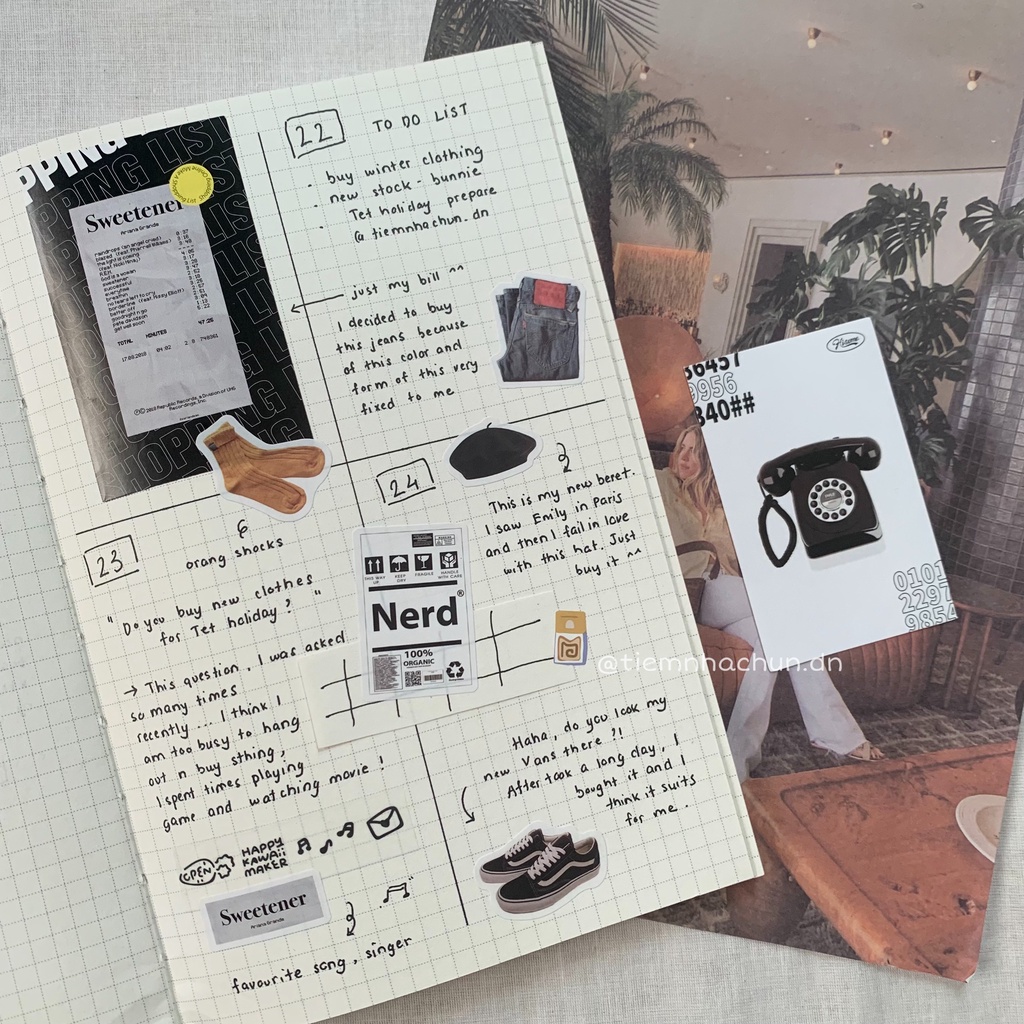 SET 36 STICKER DAILY LIVING THINGS decor journal (ảnh thật) - sticker korean style - Tiệm nhà Chun