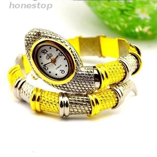 Đồng hồ hình con rắn kiểu dáng độc đáo cá tính dành cho cả nam và nữ bông tai nhựa vòng tay đính đá mặt dây chuyền vàng