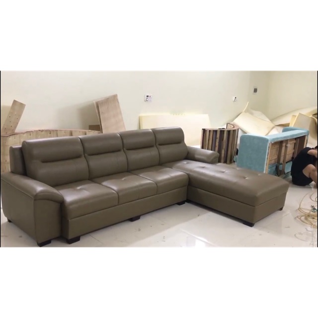 SOFA GÓC L ( tặng 2 đôn vuông , 4 gối ôm )