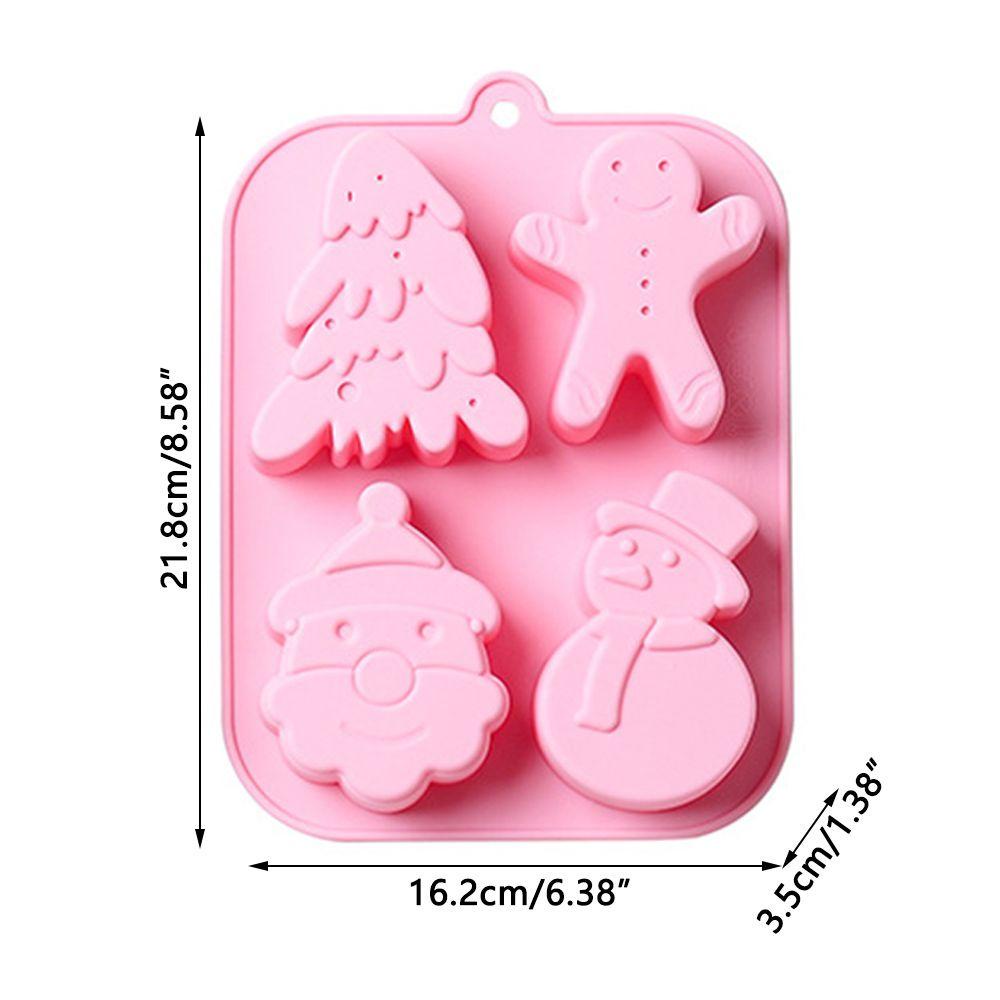 Khuôn Silicone Làm Xà Phòng / Sô Cô La / Bánh Gừng / Người Tuyết 4 Ngăn Tiện Dụng