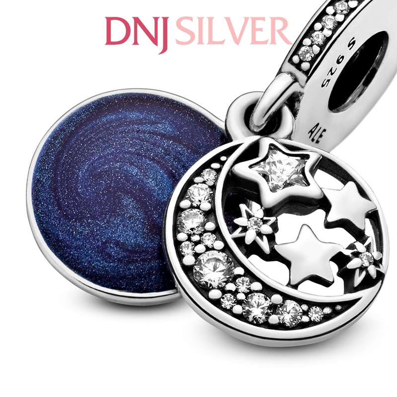 Charm bạc 925 cao cấp, hàng chuẩn bạc - Charm Moon &amp; Blue Sky thích hợp để mix vòng tay charm - DN284