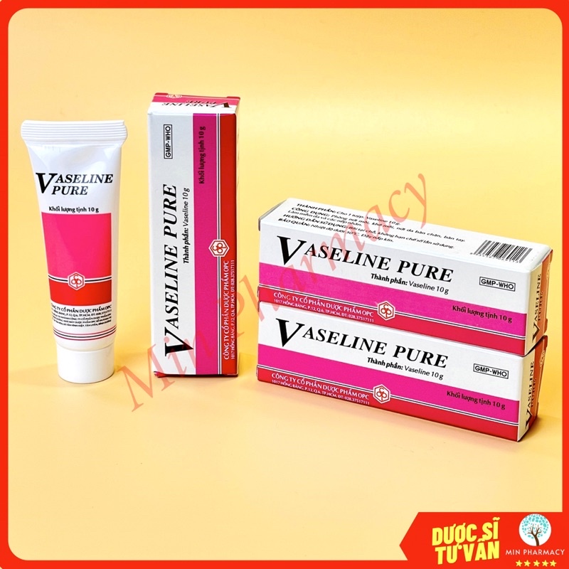 Kem Dưỡng Ẩm VASELINE Pure OPC Hương Dâu Ngừa Nứt Môi, Nứt Da Bàn Chân, Bàn Tay 10g - Minpharmacy