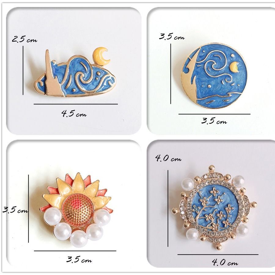 Ghim cài áo họa tiết tranh sơn dầu phong cách cổ điển độc đáo