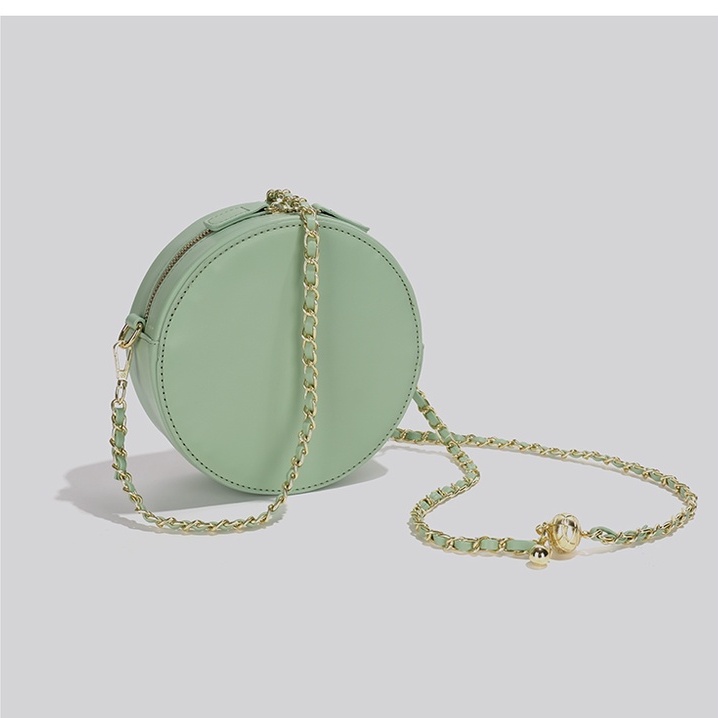 🌸Hàng Order🌸 Túi Xách Nữ CEEKAY Da Trơn Dập Vân Dáng Tròn Quai Da Phối Xích Quả Lắc Sang Chảnh Nữ Tính 🌸Hàng Quảng Châu