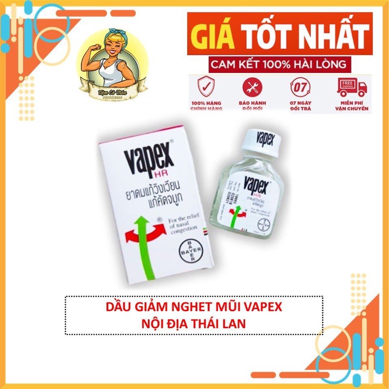 [Nội Địa Thái] Dầu gió - Thông mũi Vapex Thái Lan 5ml - Bayer Thái Lan Chính Hãng