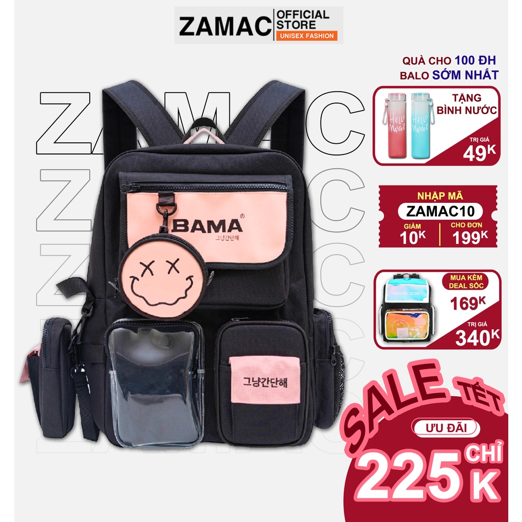 Balo Bama 444 thể thao nam nữ ZAMAC cặp đi học có ngăn laptop Unisex - ZMB0020