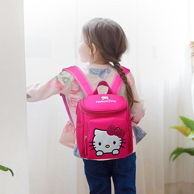 Ba lô đi học họa tiết hoạt hình kitty xinh xắn dành cho bé 3-6 tuổi