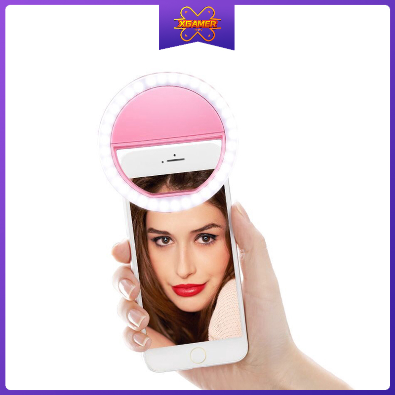 [Ready Stock] Xgamer Beauty Flash Selfie Lights Portable Selfie LED Three Tiers Dimmable Ring Light Mobile Phone Light For Smartphone