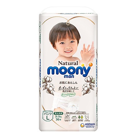 Bỉm Moony Natural Nội Địa Chính Hãng - Dán/Quần Đủ Size NB63/S58/M48/L36/XL32