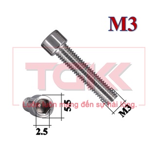 Bulong LGC đầu trụ inox 201 M3 (6-20mm) (Túi 10)