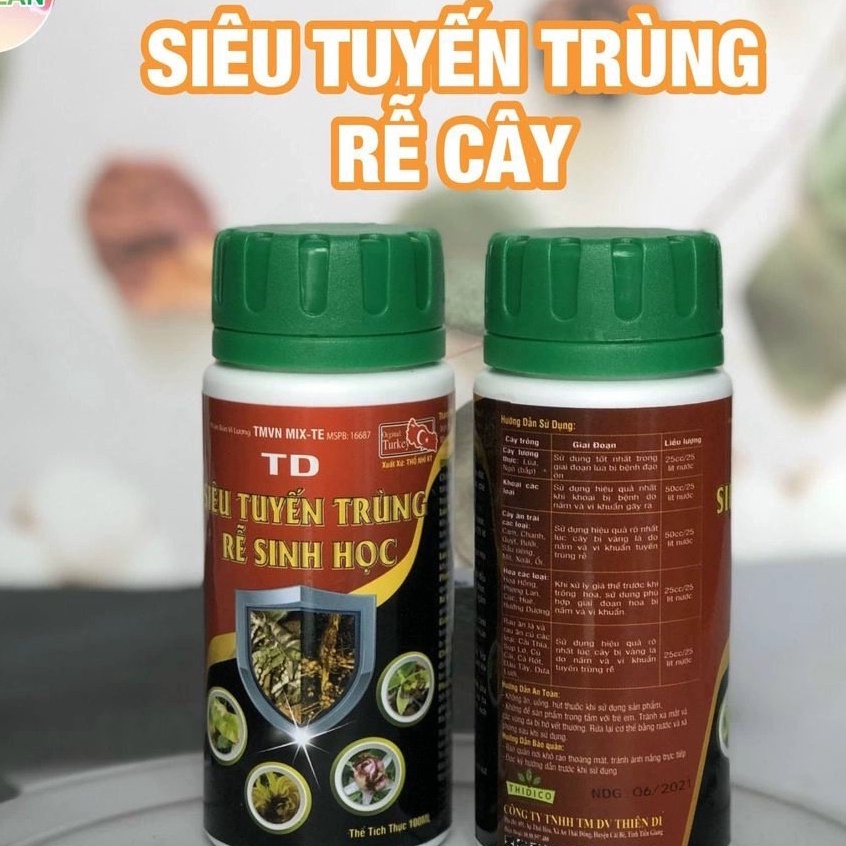 Siêu Tuyến Trùng Rễ Sinh Học (100ml) - xuất xứ: Thổ Nhĩ Kỳ, chuyên dùng cho mai, hoa hồng, cây kiểng