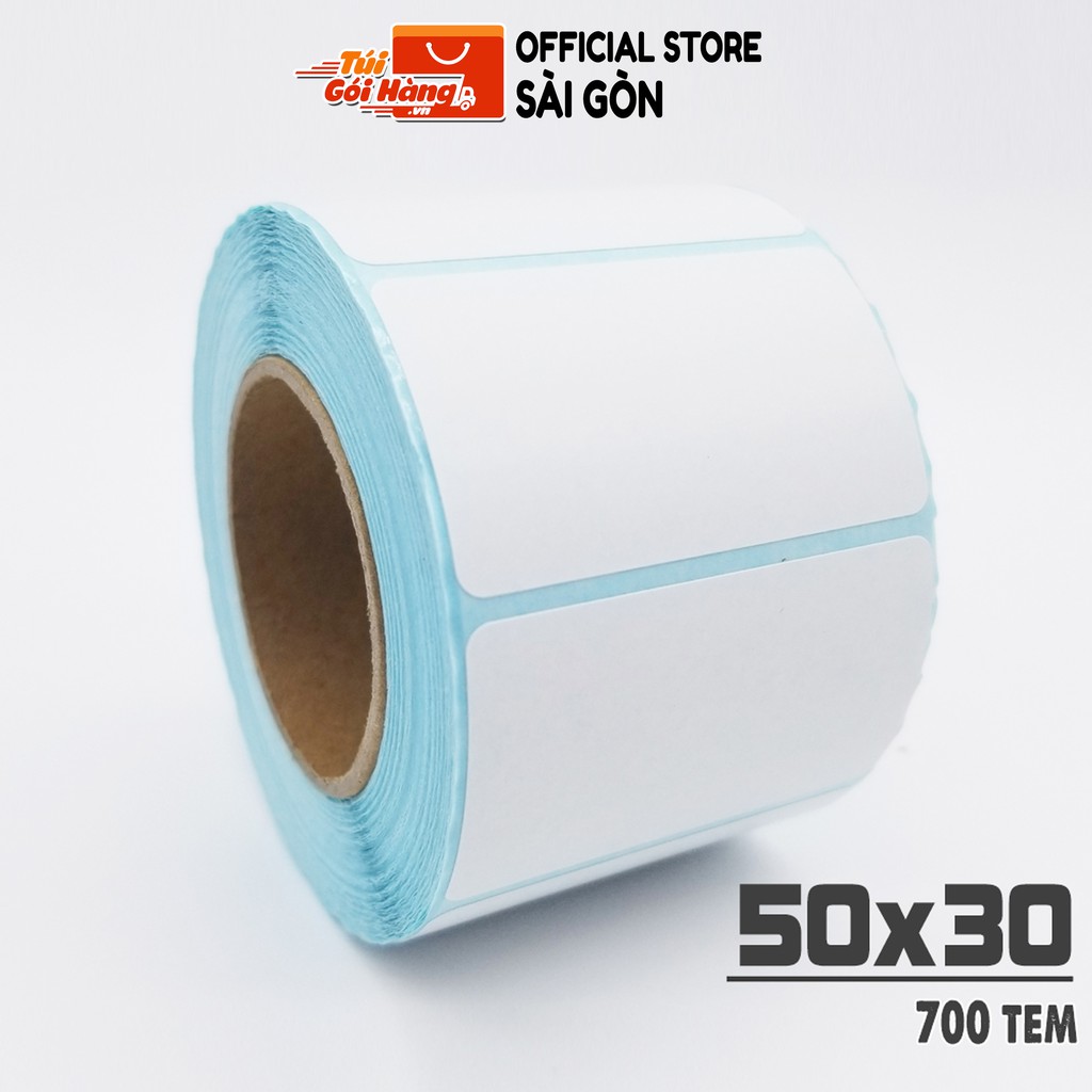 Giấy In Mã Vạch TUIGOIHANG Khổ 50x30mm Dạng Cuộn 700 Tem Dành Cho In Barcode, In Tem Vận Chuyển