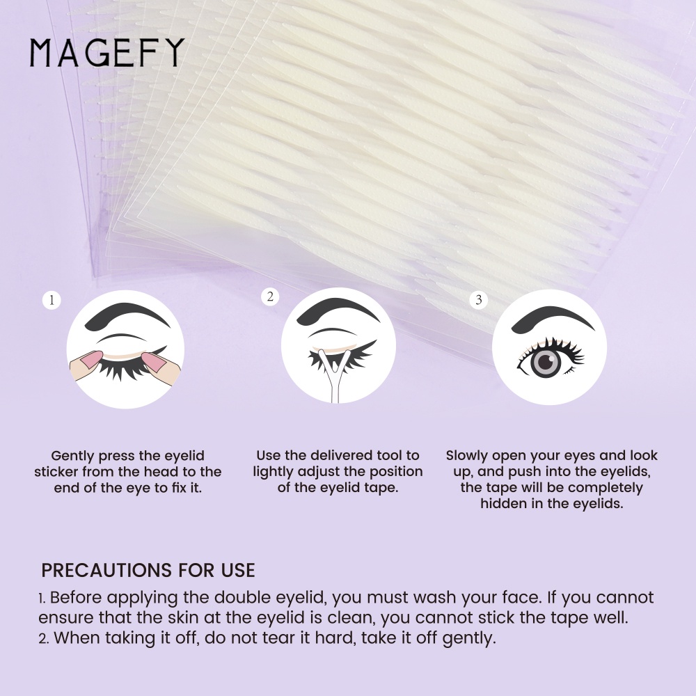 Set 20 miếng dán kích mí vô hình MAGEFY kèm nhíp và nĩa hình chữ y