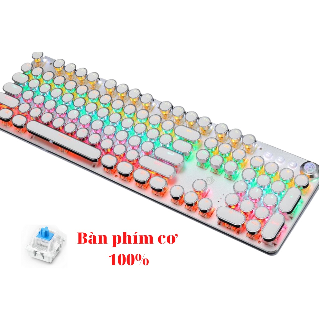 Bàn phím cơ gaming, Bàn phím máy tính Meishang E87 phím bấm vô cùng nảy nghe rất dòn dòng phím tròn LED BH 12 tháng
