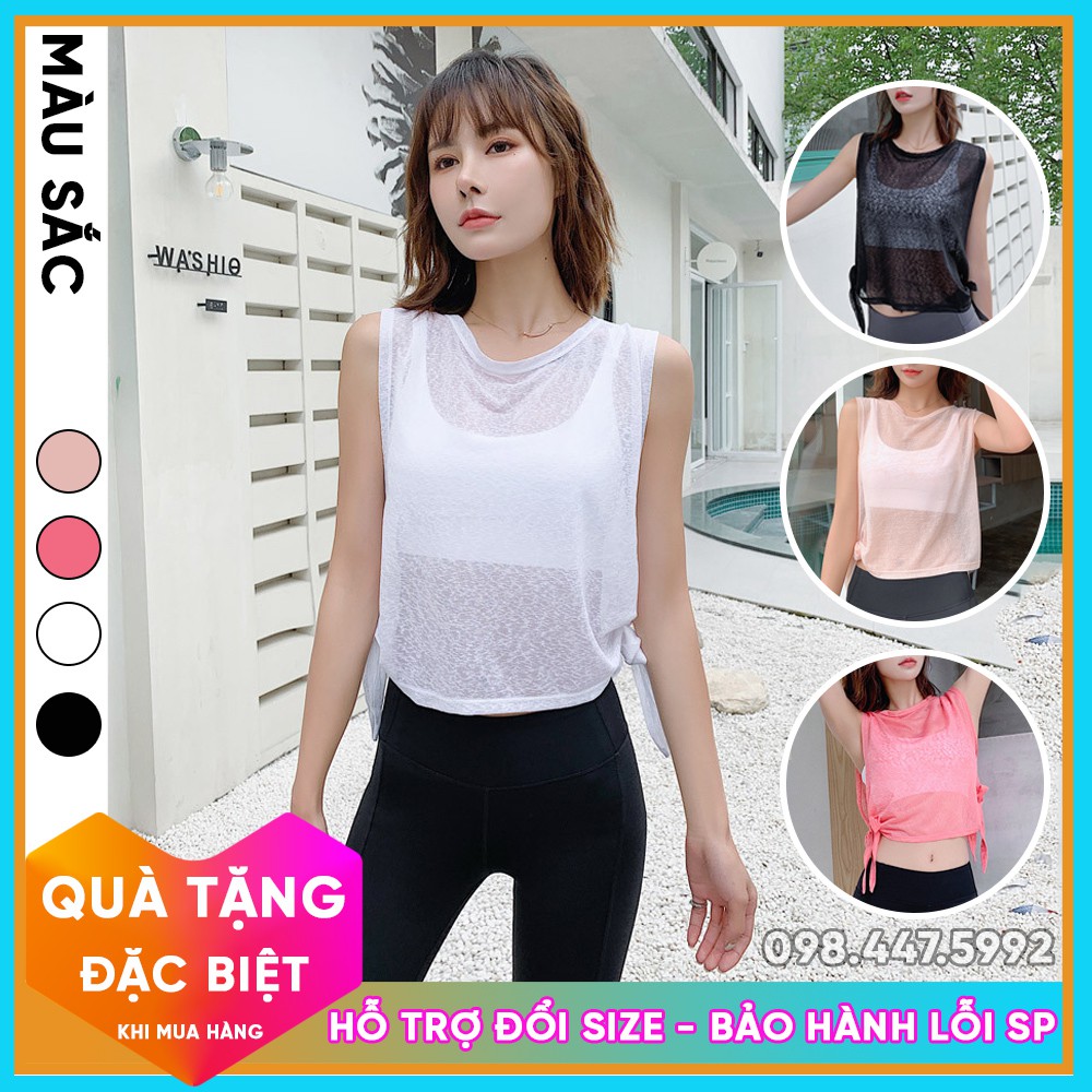 Áo tank top nữ tập gym yoga GYMI AT01 dáng rộng chất lụa mịn mát thoáng khí tập rumba thể thao