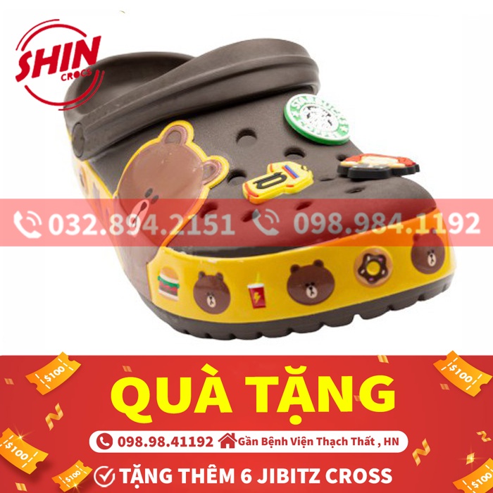 dép cross cho béFREESHIPdép cross cho bé họa tiết socute TT8821G tặng thêm 6 jibitz cross