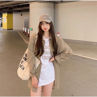 Set đầm thun chữ kèm khoác sơ mi