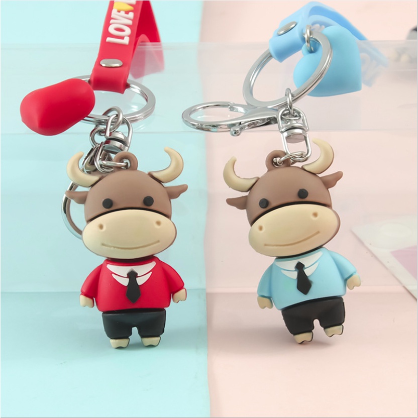 Móc khóa xe máy ô tô ba lô con giáp sửu trâu